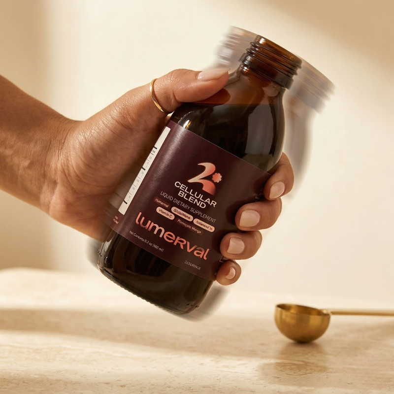 Shake Gently To Mix The Pineapple-Mango Flavored Cellular Blend.