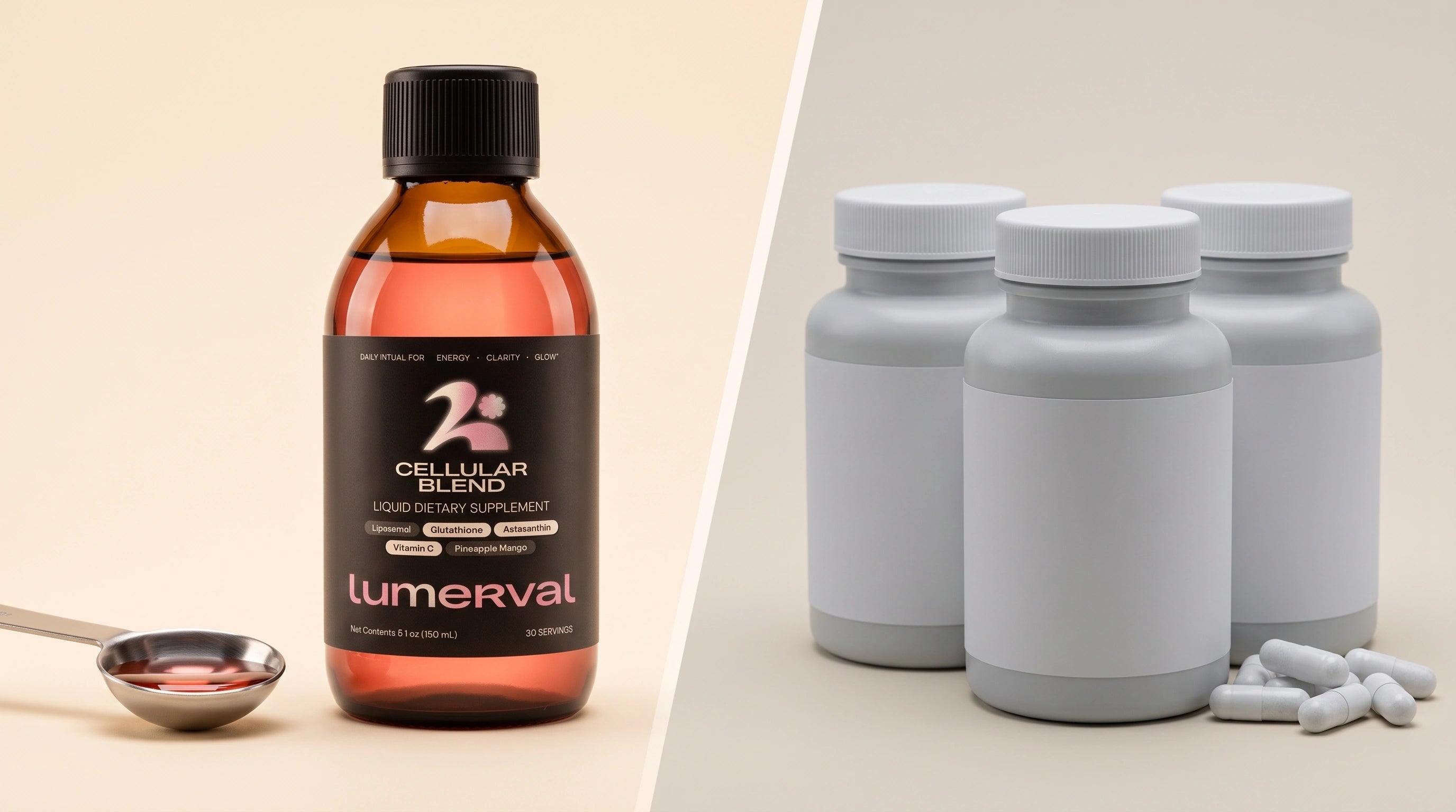 Lumerval compared with standard glutathione pills