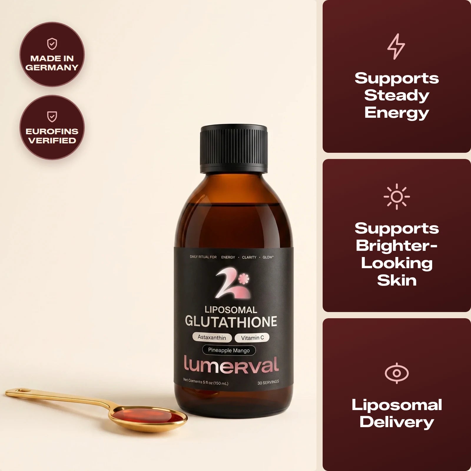 Lumerval Liposomal Glutathione + Astaxanthin